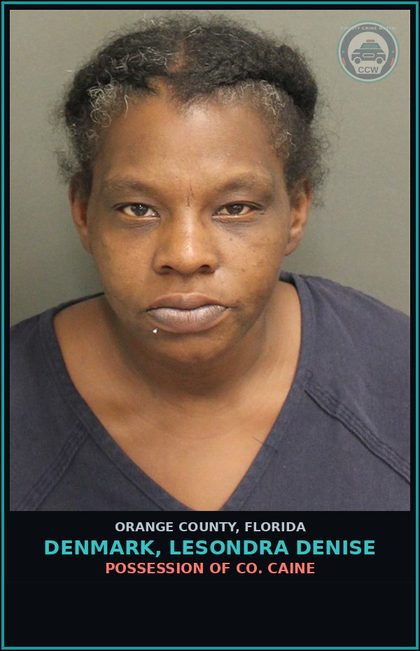 CCW arrest card for DENMARK, LESONDRA DENISE in Orange County: POSSESSION OF COCAINE