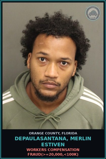 CCW arrest card for DEPAULASANTANA, MERLIN ESTIVEN in Orange County: UTTERING FORGERY