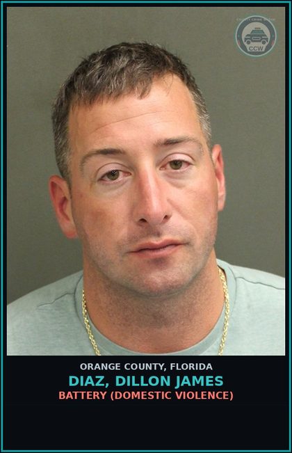CCW arrest card for DIAZ, DILLON JAMES in Orange County: BATTERY (DOMESTIC VIOLENCE)