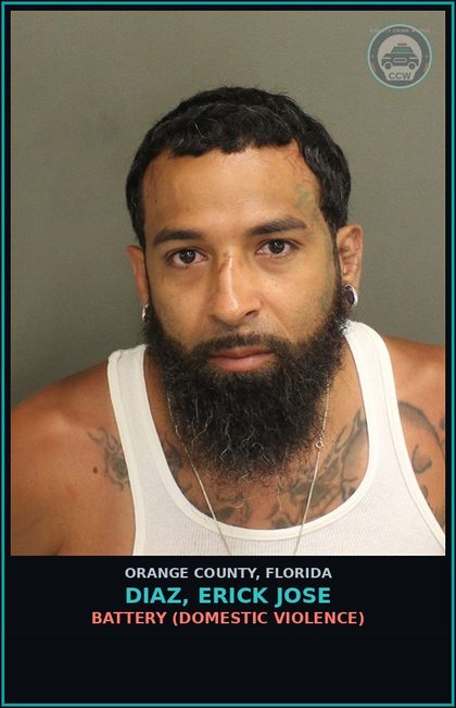 CCW arrest card for DIAZ, ERICK JOSE in Orange County: RESISTING OFFICER WITHOUT VIOLENCE