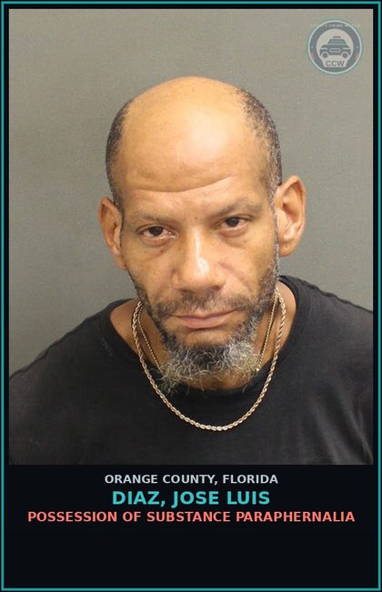 CCW arrest card for DIAZ, JOSE LUIS in Orange County: POSSESSION OF DRUG PARAPHERNALIA