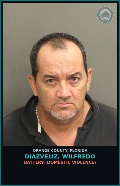 CCW arrest card for DIAZVELIZ, WILFREDO in Orange County: BATTERY (DOMESTIC VIOLENCE)