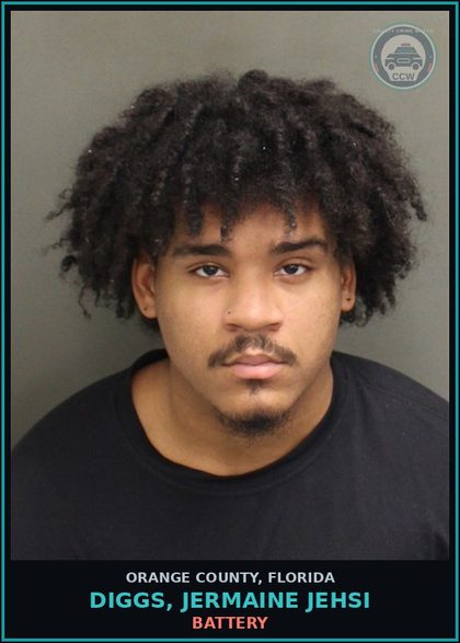 CCW arrest card for DIGGS, JERMAINE JEHSI in Orange County: BATTERY