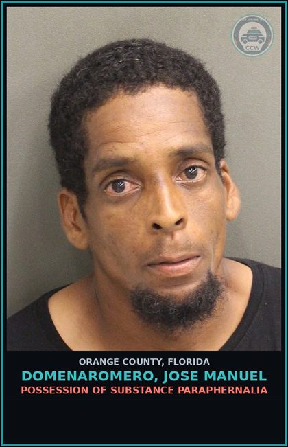CCW arrest card for DOMENAROMERO, JOSE MANUEL in Orange County: POSSESSION OF DRUG PARAPHERNALIA
