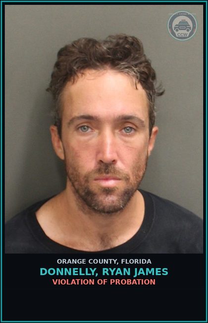CCW arrest card for DONNELLY, RYAN JAMES in Orange County: VIOLATION OF PROBATION