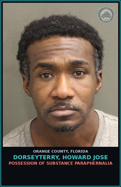 CCW arrest card for DORSEYTERRY, HOWARD JOSE in Orange County: POSSESSION OF DRUG PARAPHERNALIA