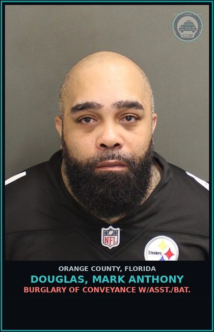 CCW arrest card for DOUGLAS, MARK ANTHONY in Orange County: AGGR. BATTERY/PREGNANT PERSON/DOM. VIOL.