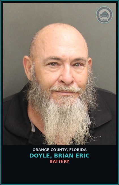 CCW arrest card for DOYLE, BRIAN ERIC in Orange County: DRIVE WITH SUSPENDED REVOKED LICENSE