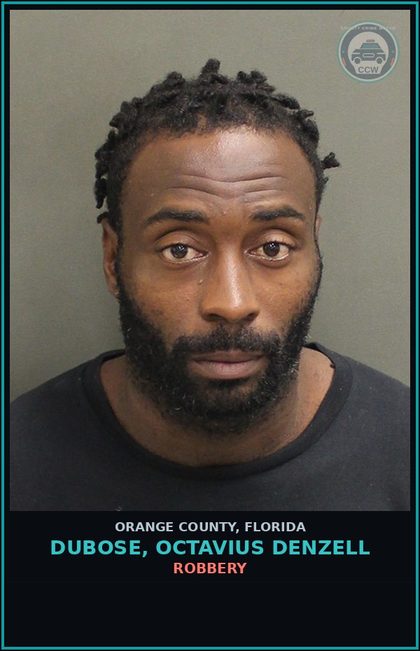 CCW arrest card for DUBOSE, OCTAVIUS DENZELL in Orange County: PETIT THEFT