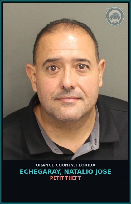CCW arrest card for ECHEGARAY, NATALIO JOSE in Orange County: PETIT THEFT