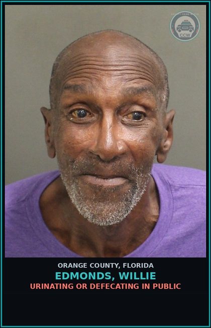 CCW arrest card for EDMONDS, WILLIE in Orange County: URINATING OR DEFECATING IN PUBLIC
