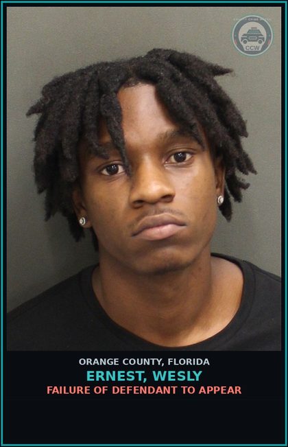 CCW arrest card for ERNEST, WESLY in Orange County: FAILURE OF DEFENDANT TO APPEAR