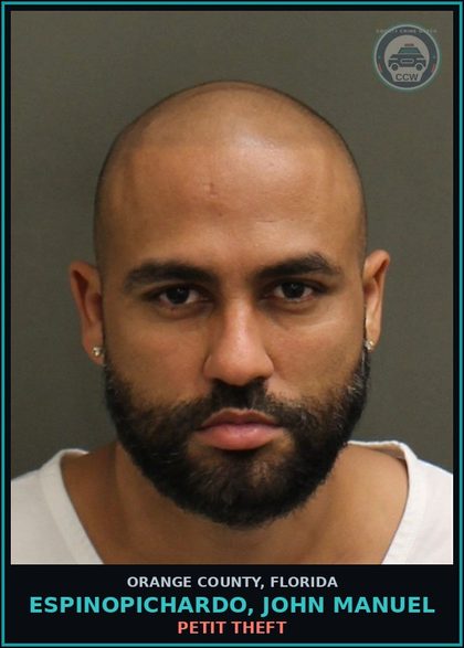 CCW arrest card for ESPINOPICHARDO, JOHN MANUEL in Orange County: PETIT THEFT
