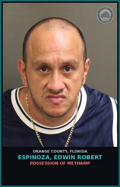 CCW arrest card for ESPINOZA, EDWIN ROBERT in Orange County: POSSESSION OF Methamp