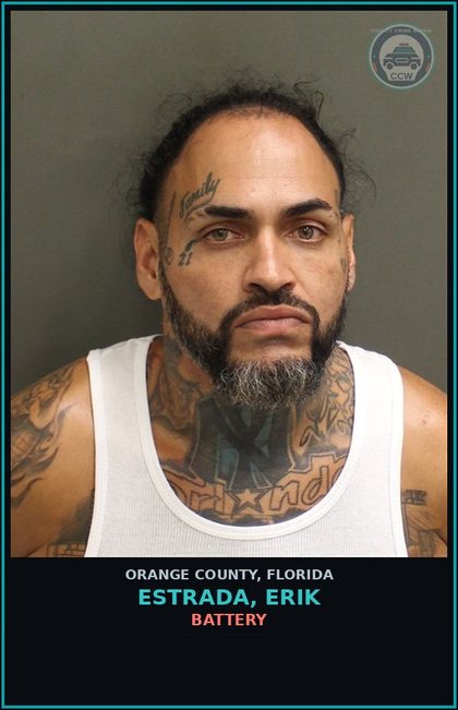CCW arrest card for ESTRADA, ERIK in Orange County: DWLSR REVOCATION EQUIV STATUS 3RD SUB VIOL