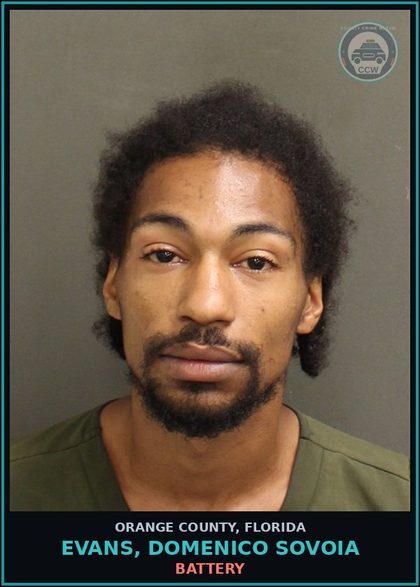 CCW arrest card for EVANS, DOMENICO SOVOIA in Orange County: ALCOHOLIC BEVERAGES, OPEN CONTAINERS