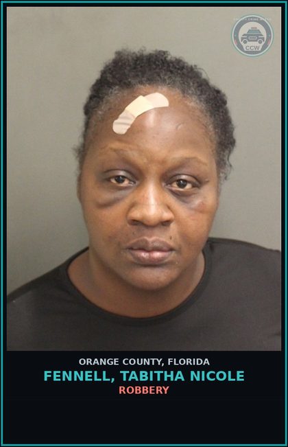 CCW arrest card for FENNELL, TABITHA NICOLE in Orange County: ROBBERY