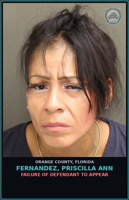 CCW arrest card for FERNANDEZ, PRISCILLA ANN in Orange County: FAILURE OF DEFENDANT TO APPEAR