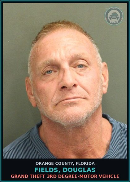 CCW arrest card for FIELDS, DOUGLAS in Orange County: GRAND THEFT 3RD DEGREE-MOTOR VEHICLE