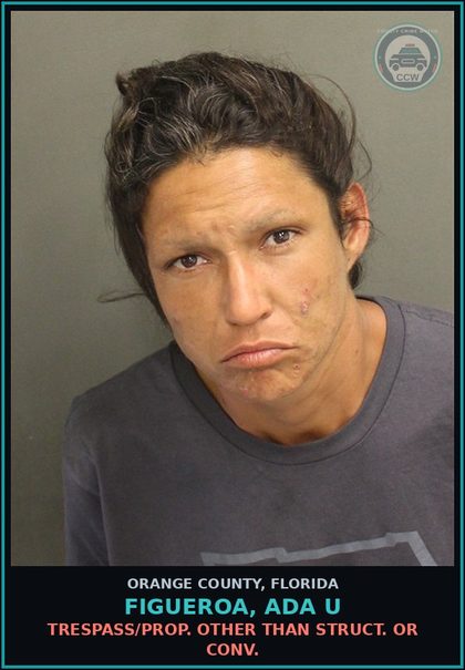 CCW arrest card for FIGUEROA, ADA U in Orange County: TRESPASS/PROP. OTHER THAN STRUCT. OR CONV.