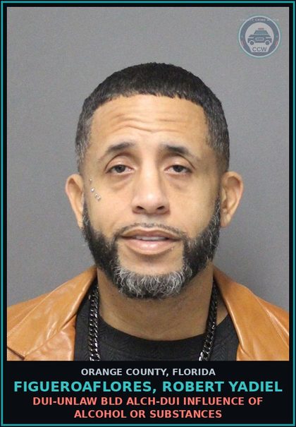 CCW arrest card for FIGUEROAFLORES, ROBERT YADIEL in Orange County: DUI-UNLAW BLD ALCH-DUI INFLUENCE OF ALCOHOL OR DRUGS