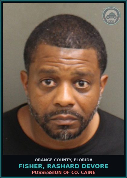 CCW arrest card for FISHER, RASHARD DEVORE in Orange County: TAMPER WITH PHYSICAL EVIDENCE
