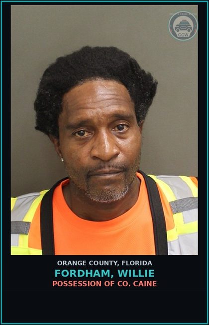 CCW arrest card for FORDHAM, WILLIE in Orange County: POSSESSION OF COCAINE