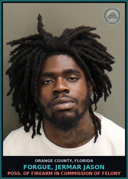 CCW arrest card for FORGUE, JERMAR JASON in Orange County: POSSESSION OF oxyco (TYLOX)