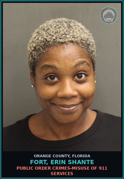 CCW arrest card for FORT, ERIN SHANTE in Orange County: PUBLIC ORDER CRIMES-MISUSE OF 911 SERVICES