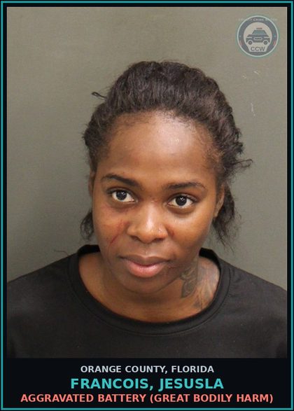 CCW arrest card for FRANCOIS, JESUSLA in Orange County: AGGRAVATED BATTERY (GREAT BODILY HARM)