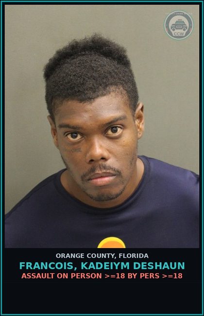 CCW arrest card for FRANCOIS, KADEIYM DESHAUN in Orange County: KIDNAPPING WITH INTENT TO COMMIT A FELONY