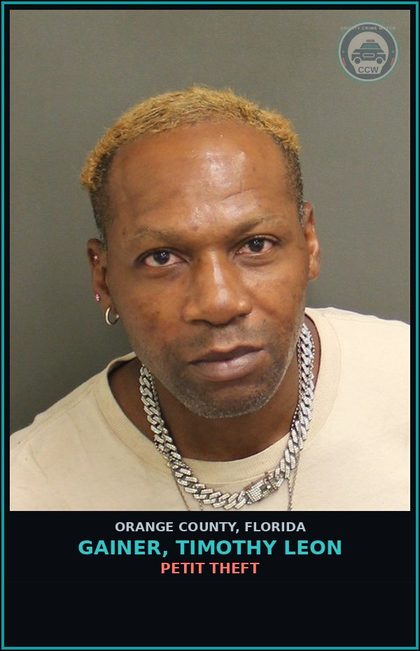 CCW arrest card for GAINER, TIMOTHY LEON in Orange County: PETIT THEFT