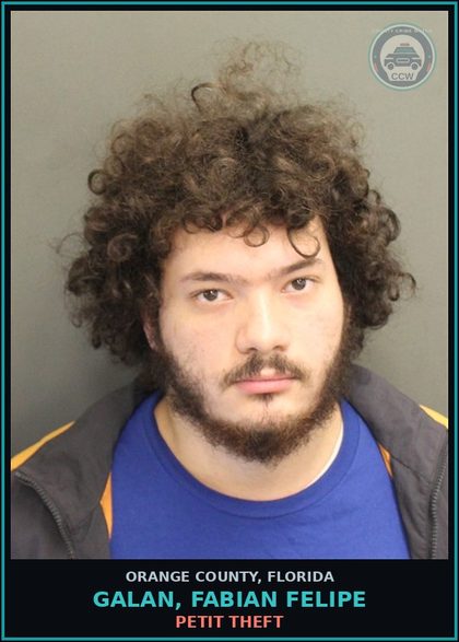 CCW arrest card for GALAN, FABIAN FELIPE in Orange County: RECKLESS DRIVING