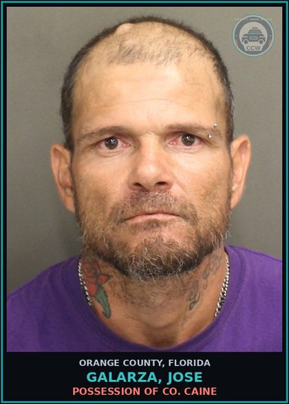 CCW arrest card for GALARZA, JOSE in Orange County: POSSESSION OF COCAINE