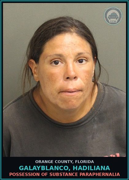 CCW arrest card for GALAYBLANCO, HADILIANA in Orange County: POSSESSION OF DRUG PARAPHERNALIA