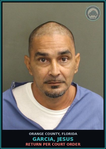 CCW arrest card for GARCIA, JESUS in Orange County: RETURN PER COURT ORDER