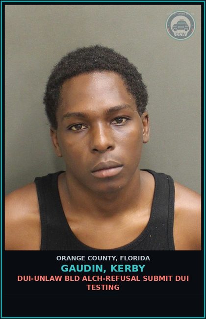 CCW arrest card for GAUDIN, KERBY in Orange County: DRUGS-POSSESS-POSSESS contr substance W/O PRESCRIPTION