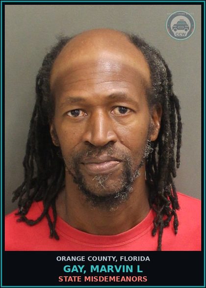 CCW arrest card for GAY, MARVIN L in Orange County: STATE MISDEMEANORS