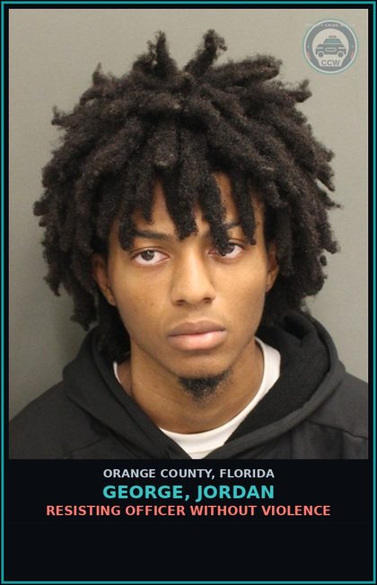 CCW arrest card for GEORGE, JORDAN in Orange County: RESISTING OFFICER WITHOUT VIOLENCE