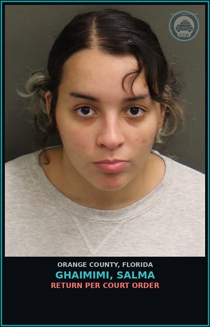 CCW arrest card for GHAIMIMI, SALMA in Orange County: RETURN PER COURT ORDER
