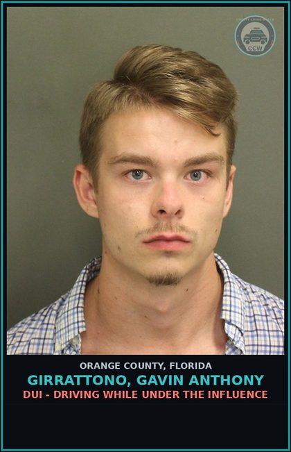 CCW arrest card for GIRRATTONO, GAVIN ANTHONY in Orange County: DUI - DRIVING WHILE UNDER THE INFLUENCE