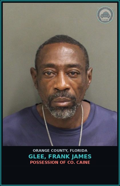 CCW arrest card for GLEE, FRANK JAMES in Orange County: POSSESSION OF COCAINE