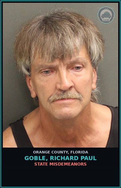 CCW arrest card for GOBLE, RICHARD PAUL in Orange County: POSS. AND CONSUMPTION OF ALCOHOL PROHIB. IN PUBLIC PARKING LOTS, CERTAIN PRIVATE PLACES AND VEHICLES