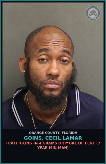 CCW arrest card for GOINS, CECIL LAMAR in Orange County: VIOLATION OF PROBATION