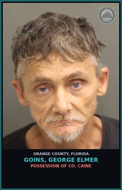 CCW arrest card for GOINS, GEORGE ELMER in Orange County: POSSESSION OF COCAINE