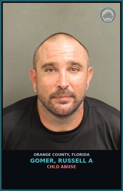 CCW arrest card for GOMER, RUSSELL A in Orange County: chld ABUSE