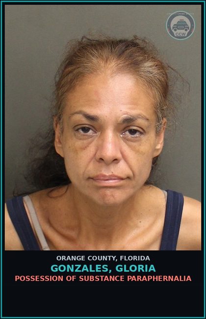CCW arrest card for GONZALES, GLORIA in Orange County: POSSESSION OF DRUG PARAPHERNALIA