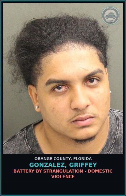 CCW arrest card for GONZALEZ, GRIFFEY in Orange County: BATTERY BY STRANGULATION - DOMESTIC VIOLENCE