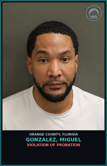 CCW arrest card for GONZALEZ, MIGUEL in Orange County: VIOLATION OF PROBATION