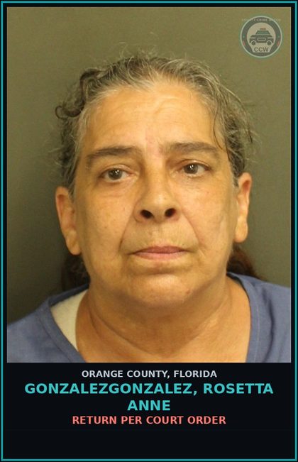 CCW arrest card for GONZALEZGONZALEZ, ROSETTA ANNE in Orange County: RETURN PER COURT ORDER
